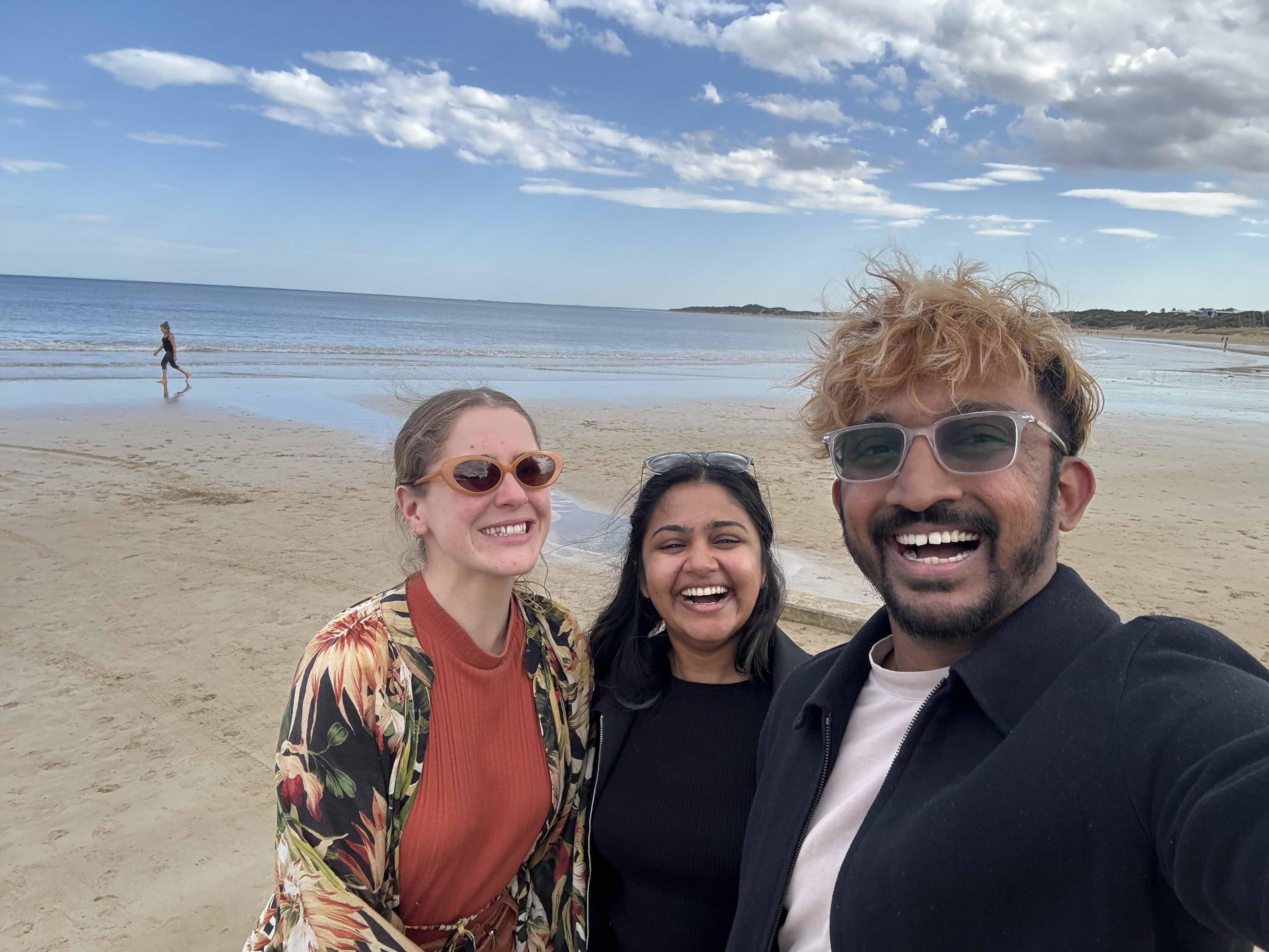 Torquay beach walk with Paz